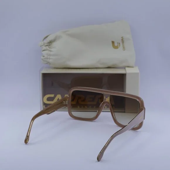 Carrera FLAGLAB 14 010A HA Sunglasses Beige Shield Frame, Brown Lenses